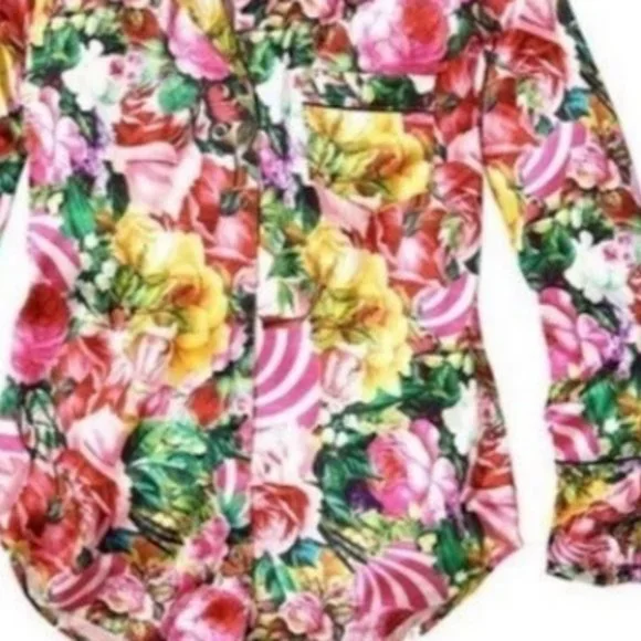 2-Piece Victoria's Secret  Satin Floral Pajamas By Mary Katrantzou - Picture 6 of 8